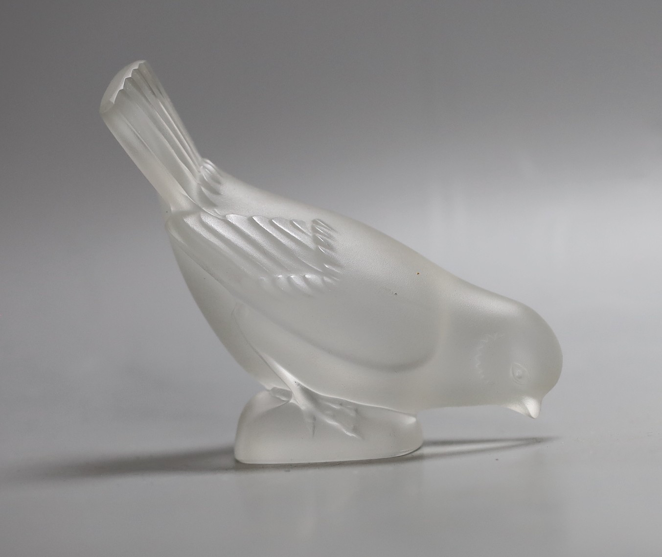 Two Lalique glass birds, tallest 10cm